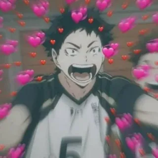 💕 e8827af2 anime, hearts, excited, cartoon, happy whatsapp sticker