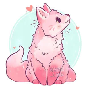 🤗 3ae44931 NAOMI_LORD carino, volpe, rosa, animale, kawaii, soffice telegram sticker