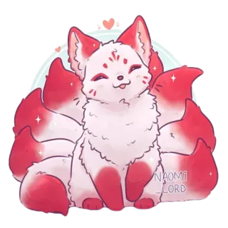 ⛩ 7d1797bc NAOMI _LORD volpe, animale, carino, kawaii, anime, cartone animato, adesivo telegram sticker