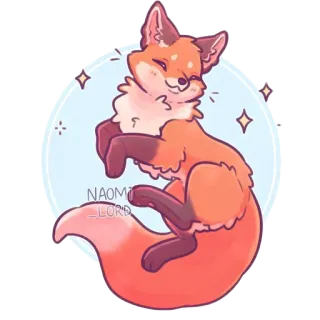 😋 7eab59f4 NAOMI_LORD volpe, carino, animale, cartone animato, arancione, adesivo telegram sticker