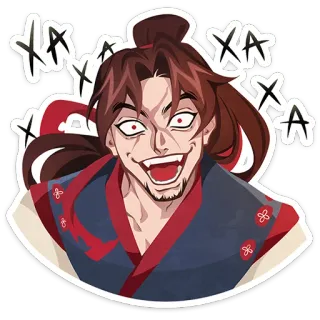 ⭐ 59551ae4 HAHAHA Мультфильм, Смешной, Мужчина, Улыбающийся, Безумный, Выражение telegram sticker