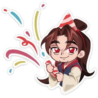 ⭐ f5798a9b стикер, праздник, вечеринка, фейерверк, мультфильм, чиби telegram sticker