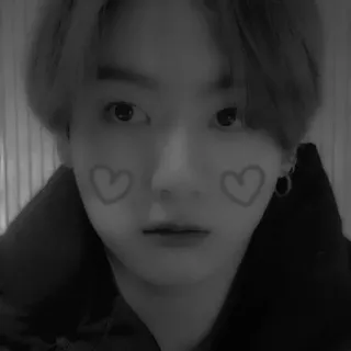 🥂 76563310 orang, wajah, hitam putih, hati, potret, kpop telegram sticker