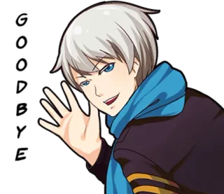 😁 1c4c925b GOODBYE anime, ola, adiós, despedida telegram sticker