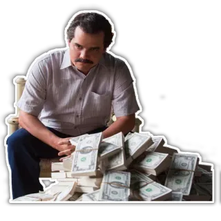 💵 33d290ab Pablo Escobar Narcos argent, richesse, narcos, pablo escobar, cash whatsapp sticker