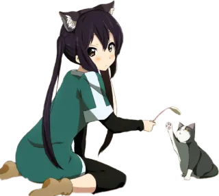 ❄ e4051adf Azusa Nakano K-On! Аниме, Девушка-кошка, Кавай, Милый, Адзуса Накано, K-On telegram sticker