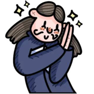 ✨ 222a94e2 拍手, お祝い, 応援, キラキラ, 承認, 漫画, 女性 telegram sticker