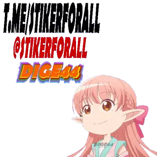 🗣 61cc5642 DIGE44 Anime, Manga, Charakter, Pinke Haare, Elf, Süß, Illustration telegram sticker