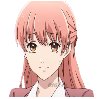 🙃 e2ed1a40 Anime, Mädchen, pinke Haare, Illustration, Cartoon, süß, Manga, Porträt telegram sticker