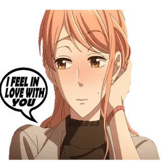 ❤️‍🔥 edaca26a I FEEL IN LOVE WITH YOU Anime, Liebe, Romantik, Cartoon, Sticker, Frau telegram sticker