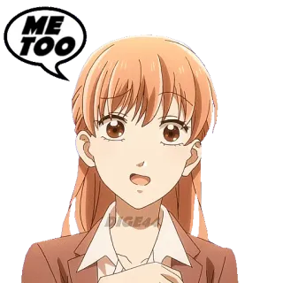 🤞 f6c84b20 ME TOO Anime Mädchen, Ich auch, Ausdruck, Cartoon telegram sticker