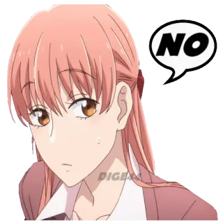 👎 fc5387f8 NO nein, negativ, Anime, Mädchen, Ablehnung, Verweigerung, Charakter telegram sticker