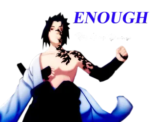 🤔 f05d9b83 ENOUGH Anime, Marah, Cukup, Bertarung whatsapp sticker