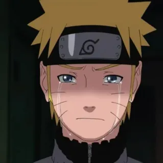 🦊 86192e3d Naruto 애니메이션, 슬픈, 우는, 눈물, 닌자, 머리띠 telegram sticker