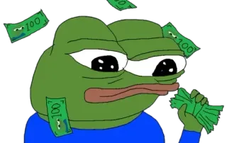 💶 037ff74a Pepe the Frog Mème, Pepe, Argent, Riche, Grenouille, Richesse telegram sticker