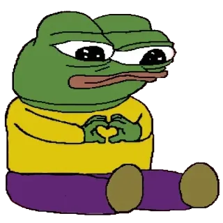 ❤ 2b7fa00a Pepe the Frog pepe, grenouille, mème, personnage, dessin animé telegram sticker