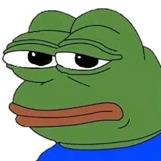 😐 3f0ca61b Pepe the Frog Pepe, grenouille, mème, internet, triste telegram sticker