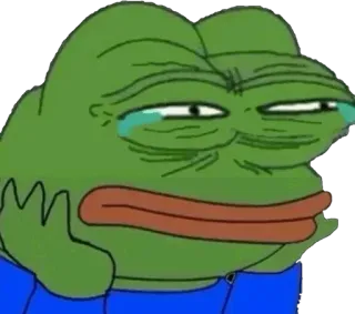 😂 552bb47c Pepe the Frog Pepe, grenouille, mème, pleure, triste telegram sticker