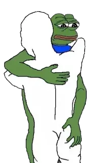 😥 699c59c3 Pepe the Frog pepe la grenouille, mème, câlin, émotions, culture internet telegram sticker