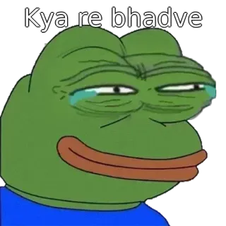 🤔 83b08f4a Pepe the Frog Kya re bhadve Pepe, Meme, Grenouille, Offensant telegram sticker