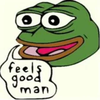 🐸 9e17ea56 Pepe the Frog feels good man pepe, grenouille, mème, feels good man, mème internet, dessin animé telegram sticker