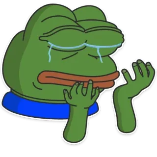 😭 b0345007 Pepe the Frog Mème, Pepe la grenouille, pleurer, grenouille, Mème Internet telegram sticker