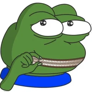 🤐 f6a51f53 Pepe the Frog pepe, grenouille, mème, culture web, bouche zip telegram sticker