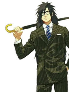 🤓 2984bf31 man, suit, umbrella, glasses, anime, formal wear whatsapp sticker