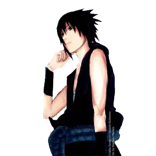 🤔 5a7aa28d Sasuke Naruto Uchiha Sasuke (c) Masashi Kishimoto Art by Vonabstin Thelink anime, manga, Uchiha Sasuke, Naruto, character, illustration whatsapp sticker