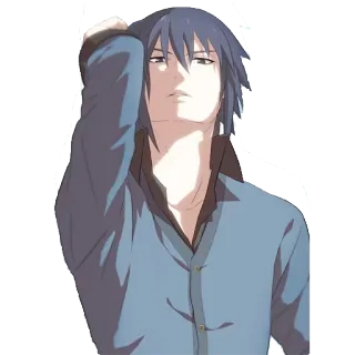 😒 b7a2bfc3 Sasuke Uchiha Naruto anime, manga, sasuke, uchiha, naruto, cartoon whatsapp sticker