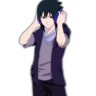 🎧 c706f7e2 Sasuke Naruto anime, manga, headphones, sasuke, naruto, uchiha whatsapp sticker