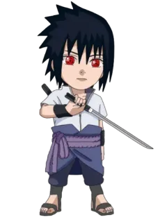 😈 03bbdc3a Sasuke Naruto sasuke, naruto, anime, manga, uchiha, chibi, sword telegram sticker