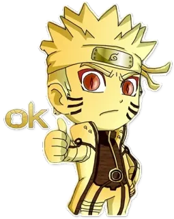 👍 fc5441af Naruto Uzumaki Naruto ok anime, manga, naruto, chibi, uzumaki, thumbs up, ok, cartoon telegram sticker