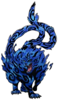 👽 40519de9 Matatabi Naruto 又旅, 二尾, 动漫, 尾兽, 蓝色, 恶魔 telegram sticker