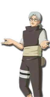 😕 577ce6c4 Kabuto Yakushi Naruto 动漫, 火影忍者, 药师兜, 角色, 忍者, 眼镜, 微笑 telegram sticker