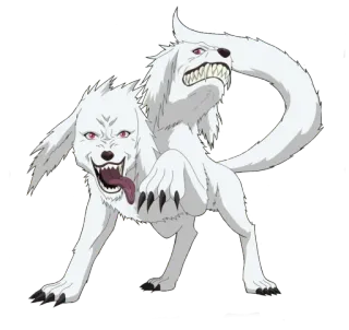 👽 8b1c1f5e 狗, 动物, 双头, 幻想, 怪物, 生物, 白色 telegram sticker