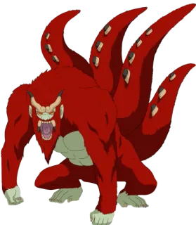 👽 9a9a556f Son Gokū Naruto 孙悟空, 四尾, 尾兽, 火影忍者, 动漫, 怪物, 红色 telegram sticker