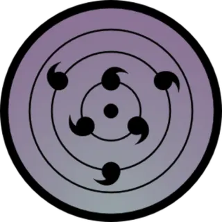 💯 b4f87b90 眼睛, 写轮眼, 动漫, 漫画, 圆形, 紫色, 黑色 telegram sticker