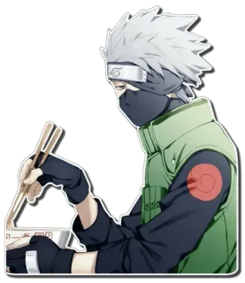 🥣 0ca4ccb8 Kakashi Hatake Naruto kakashi, naruto, anime, ramen, manga telegram sticker