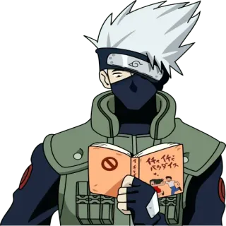 📗 2104e9fc Kakashi Naruto イチャイチャパラダイス Kakashi, Naruto, anime, manga, book, reading, character telegram sticker