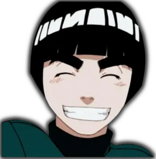 😄 4168d86f Might Guy Naruto anime, happy, smile, cartoon telegram sticker