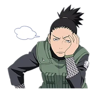 😒 4a169296 Shikamaru Nara Naruto Shikamaru, anime, Naruto, character, thinking, expression, ninja telegram sticker