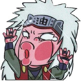 😘 db5af590 Jiraiya Naruto anime, manga, naruto, jiraiya, śmieszne, chibi telegram sticker