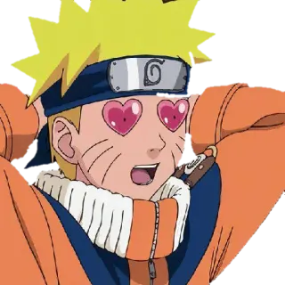 😍 e4133741 Naruto Uzumaki Naruto Naruto, Anime, Manga, Oczy w kształcie serc, Kreskówka, Szczęśliwy, Miłość telegram sticker