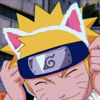 🍜 2cb55fb7 Naruto Uzumaki Naruto 애니메이션, 나루토, 우즈마키, 고양이 귀, 머리띠, 닌자 telegram sticker