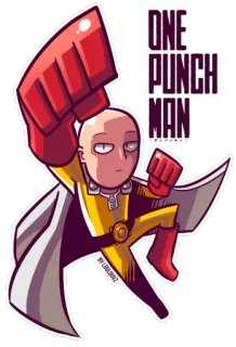🙌 2f017fe6 Saitama One-Punch Man ONE PUNCH MAN Аниме, Ванпанчмен, Сайтама, Герой, Мультфильм, Боец whatsapp sticker