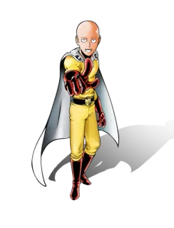 👊 352d38ae Saitama One-Punch Man Аниме, Ванпанчмен, Сайтама, Герой, Манга, Смешной, Лысый, Указывает whatsapp sticker