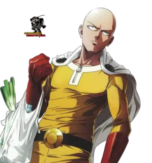 💪 5ad339d2 Saitama One-Punch Man Сайтама, Ванпанчмен, аниме, манга, герой, лысый, супергерой whatsapp sticker