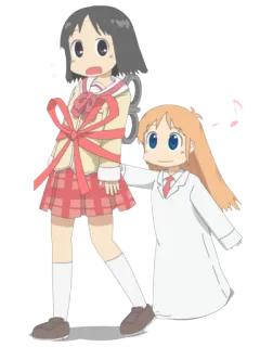 🎀 f1a83515 Nichijou Аниме, Мультфильм, Персонаж, Милый, Смешной, Дружба whatsapp sticker