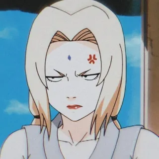 😤 6439ea67 Tsunade Naruto anime, kartun, wajah, wanita, marah whatsapp sticker